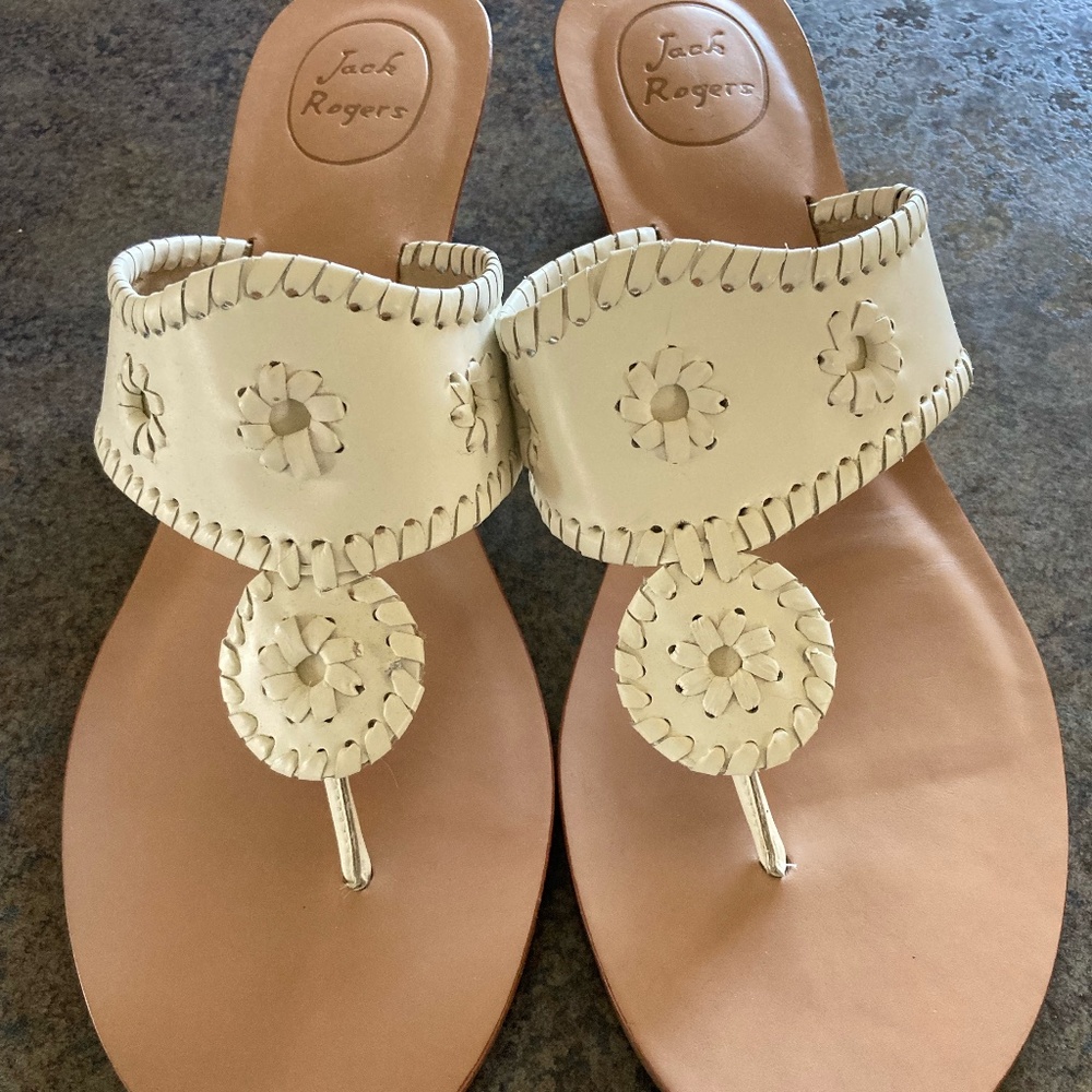 Jack Rogers Wedge Classic Sandal Size 11 White